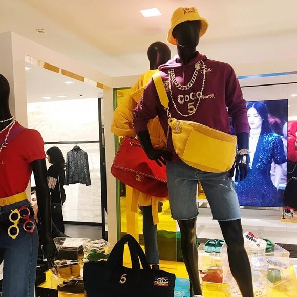 ?Authentic CHANEL/Pharrell  Yellow Terry Cloth Bucket Hat with Multicolor Logo
